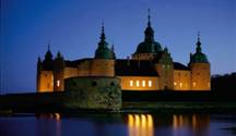 Kalmar slott i skymningsljus